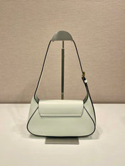 FLAP BAG 25 IN WHITE SMOOTH CALFSKIN TRIANGLE LOGO