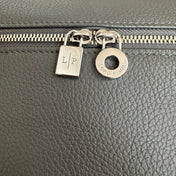 EXTRA POCKET BACKPACK L23.5 IN BLACK CALFSKIN WITH SILVER HARDWARE