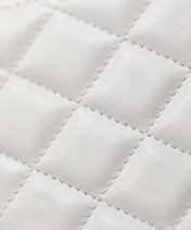 CHANEL 25S VANITY BAG 17 CM IN WHITE LAMBSKIN WITH PEARL STRAP