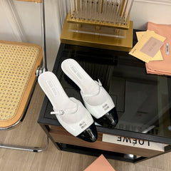 Cap Toe Mules White Sheepskin