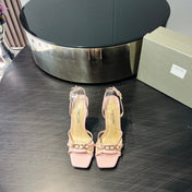 PADLOCK HIGH HEELS 10 CM IN LIGHT PINK LAMBSKIN