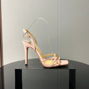 PADLOCK HIGH HEELS 10 CM IN LIGHT PINK LAMBSKIN