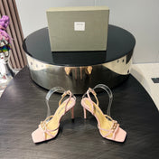PADLOCK HIGH HEELS 10 CM IN LIGHT PINK LAMBSKIN