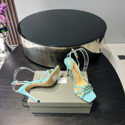 PADLOCK HIGH HEELS 10 CM IN SKY BLUE LAMBSKIN