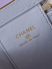 CHANEL 25S MINI VANITY BAG 11 CM IN GREY LAMBSKIN WITH CRYSTAL-EMBELLISHED CC LOGO