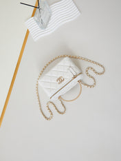 CHANEL 25S MINI VANITY BAG 16 CM IN WHITE LAMBSKIN WITH CRYSTAL-EMBELLISHED CC LOGO