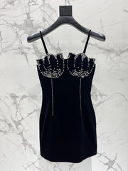 YSL 25S VELVET RHINESTONE DRESS STYLE 179