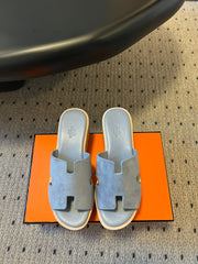 EZE SANDAL PLATFORM 85 MM IN TEAL BLUE SUEDE