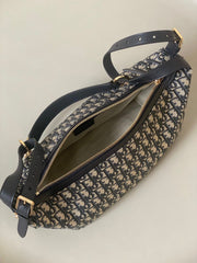 LARGE D-JOURNEY SHOULDER BAG 33 IN BLACK MONOGRAM OBLIQUE JACQUARD