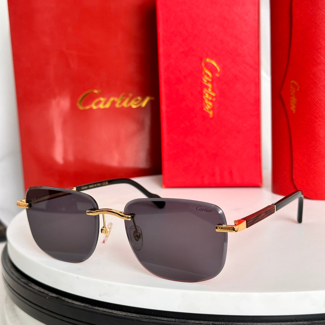 SANTOS ROUND FRAME SUNGLASSES 524480 IN METAL AND WOODEN