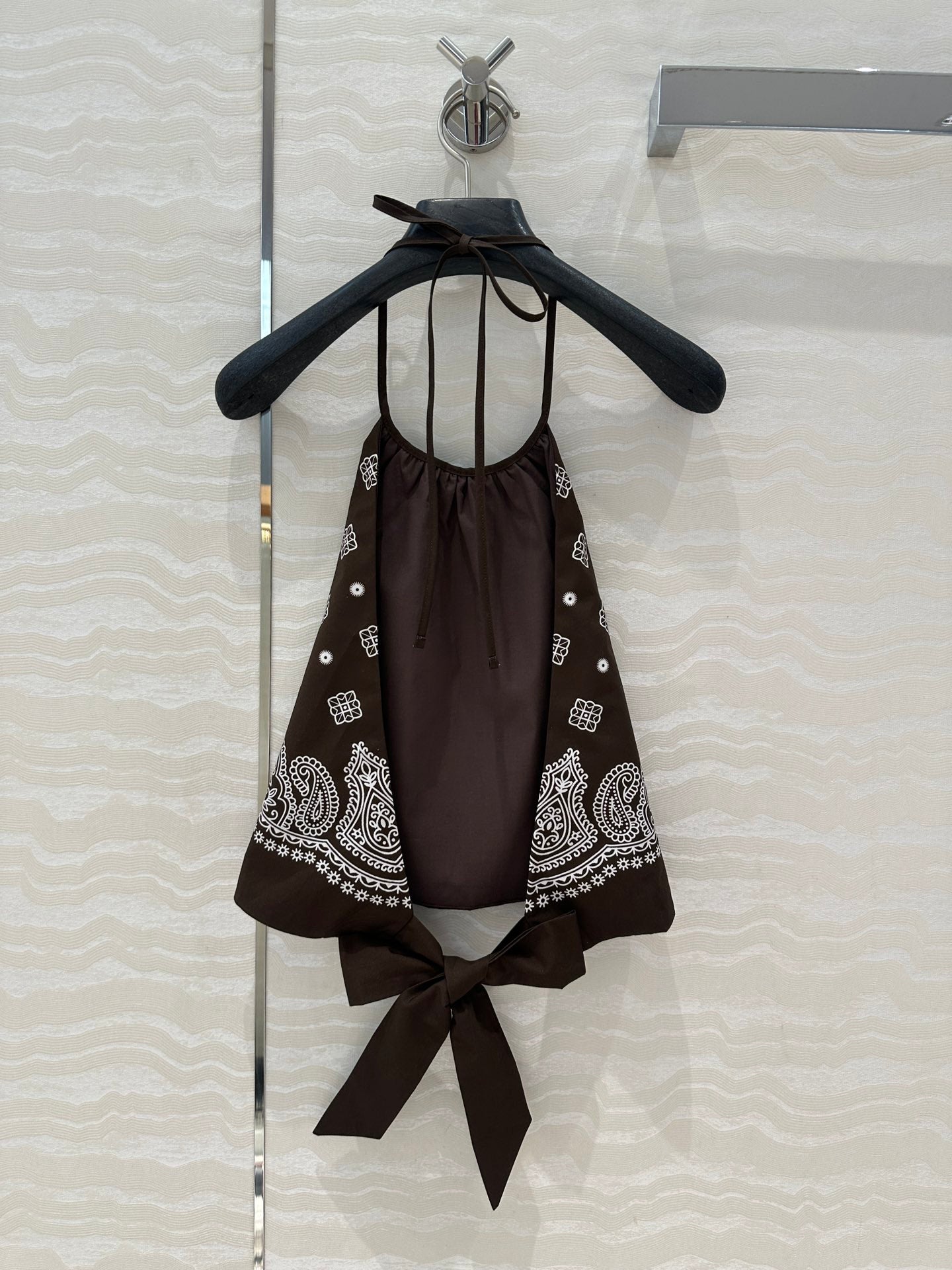 MIUMIU EARTH BROWN STRAPPY BACK TOP