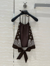 MIUMIU EARTH BROWN STRAPPY BACK TOP