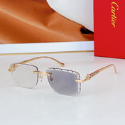 PANTHÈRE PHOTOCHROMIC LENSES RIMLESS SQUARE FRAME SUNGLASSES 580850 IN METAL