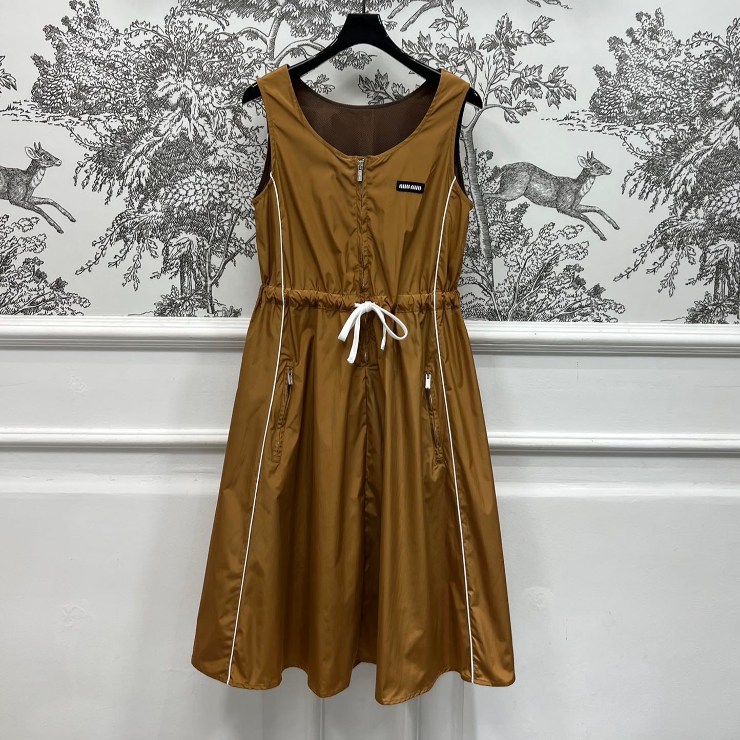 MIU 25S VEST DRESS GREY IN NYLON 263148