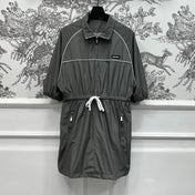 MIU 25S HOODED JACKET GREY IN NYLON 263119