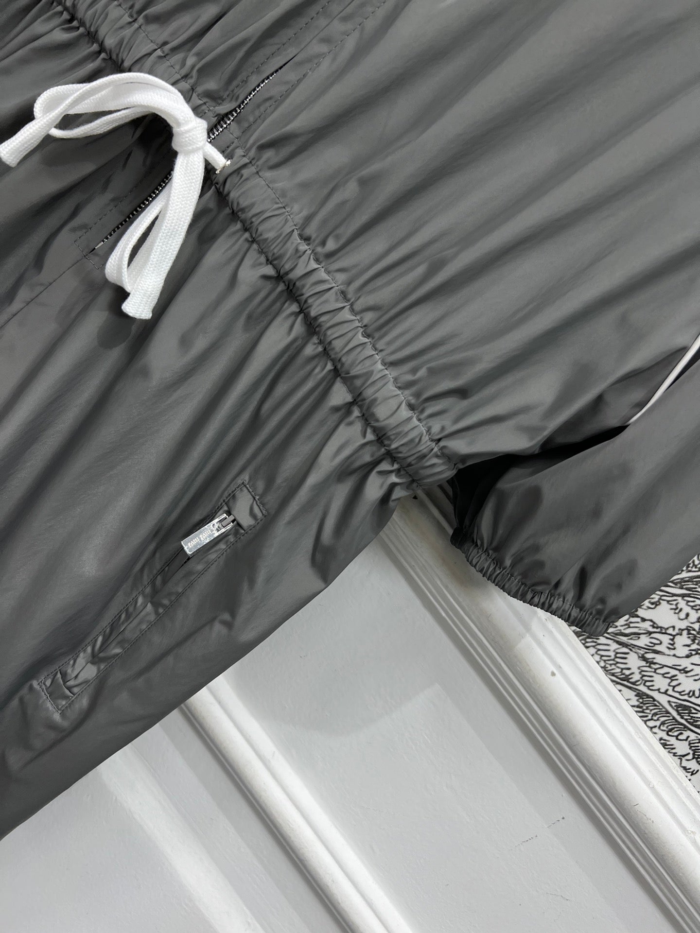 MIU 25S HOODED JACKET GREY IN NYLON 263119