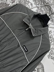 MIU 25S HOODED JACKET GREY IN NYLON 263119
