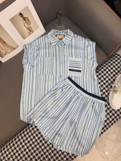 GUCC SHIRT JACKET AND SHORTS SET 25S IN ACETATE 266681