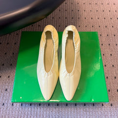 BOTTEGA VENETA 26S HIGH HEELS 40 MM IN CREAM WHITE CALFSKIN