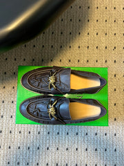 BOTTEGA VENETA 26S LOAFERS IN CHOCOLATE BROWN LAMBSKIN WITH GOLD HARDWARE