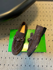 BOTTEGA VENETA 26S LOAFERS IN DARK BROWN SUEDE