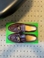 BOTTEGA VENETA 26S LOAFERS IN DARK BROWN LAMBSKIN WITH GOLD HARDWARE