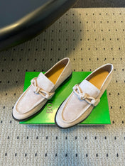BOTTEGA VENETA 26S LOAFERS IN LIGHT BEIGE SUEDE
