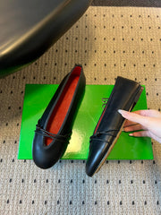 BOTTEGA VENETA 26S ESPADRILLE BALLET FLATS IN BLACK LAMBSKIN