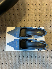 CELINE 26S HIGH-HEEL SLINGBACK 55 MM IN BLUE DENIM