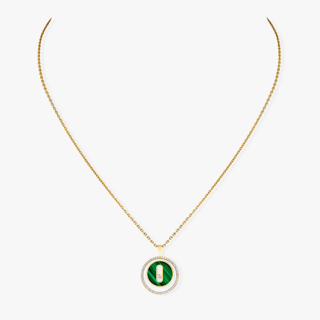 LUCKY MOVE 1 DIAMOND MALACHITE GOLD DIAMOND NECKLACE