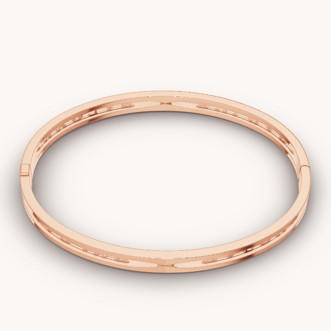 ZERO 1 SPIRAL LOGO PINK GOLD BRACELET