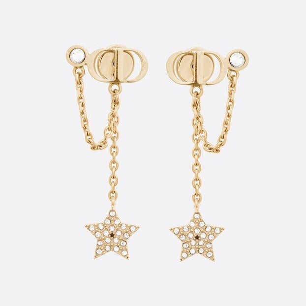 PETIT CD STAR GOLD DIAMOND EARRINGS