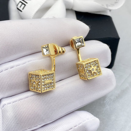 D-STAR GOLD DIAMOND EARRINGS