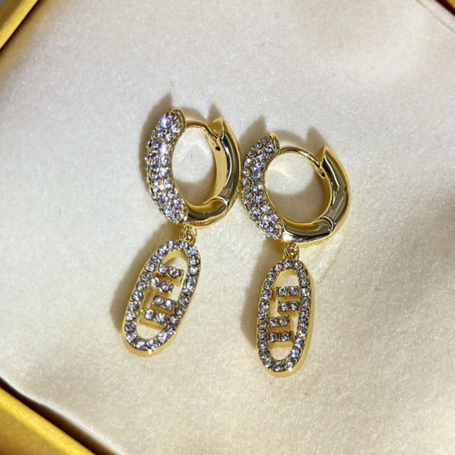 FF O'LOCK EARRINGS GOLD DIAMOND