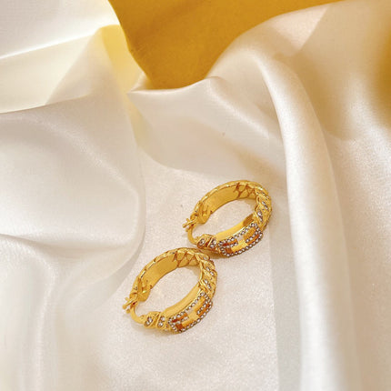 BAGUETTE SMALL EARRINGS GOLD DIAMOND