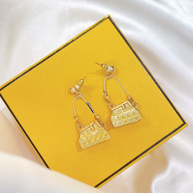 FF BAG GOLD EARRINGS