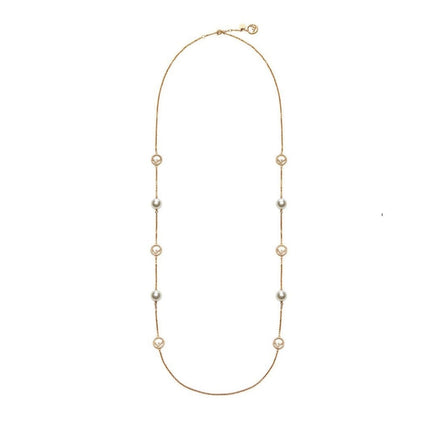 FF 6 MOTIF PEARL GOLD DIAMOND NECKLACE