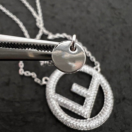 F LOGO NECKLACE FULL DIAMOND