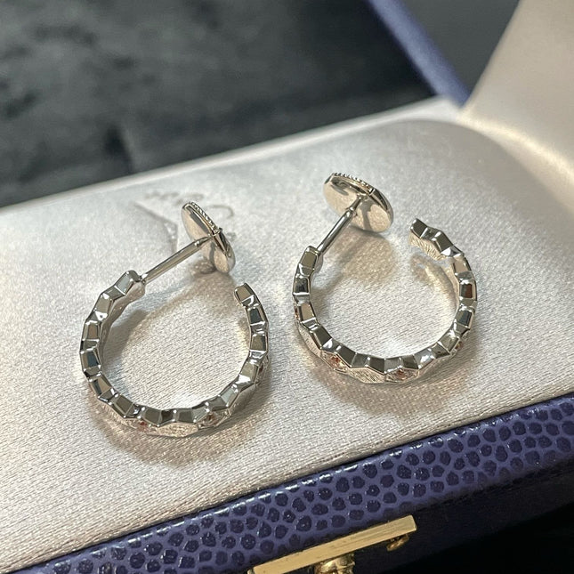 HONEE SILVER DIAMOND HOOP EARRINGS