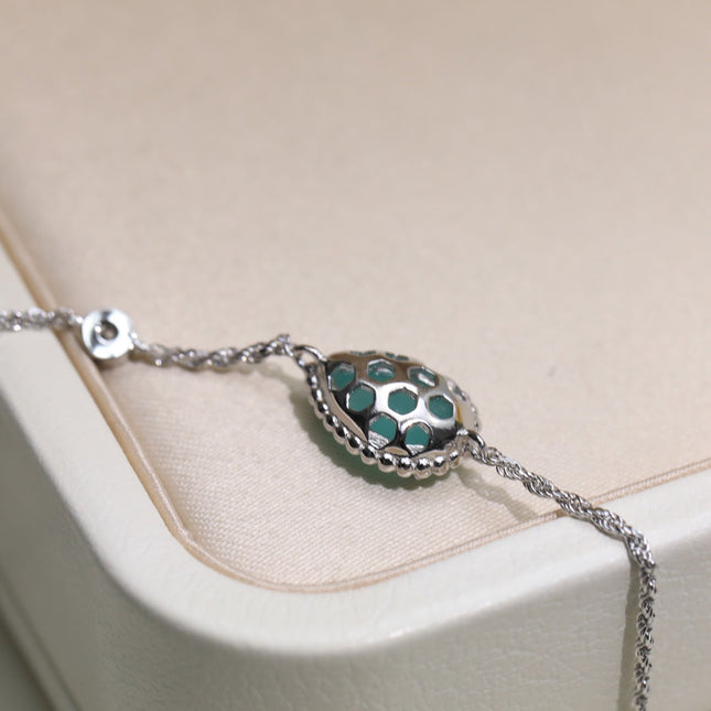 BOHEME AQUAMARINE SILVER CHAIN BRACELET