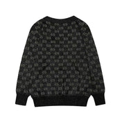 GG Cardigan V-Neck Monogram Black Jacquard