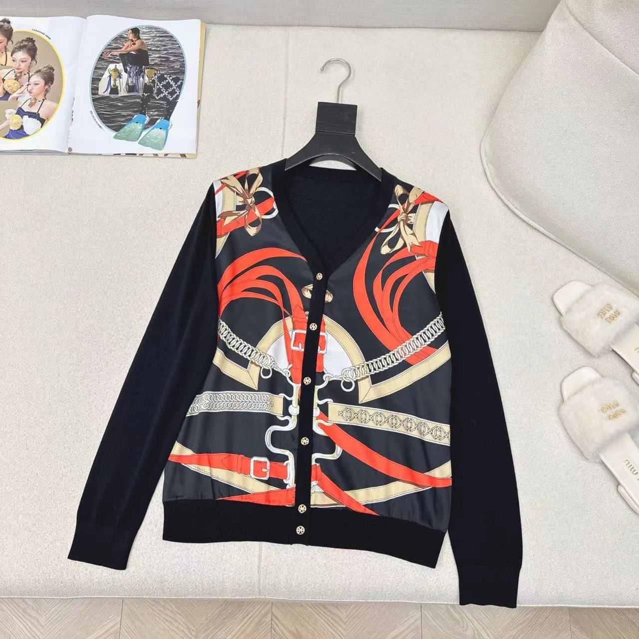 HM 25S Cardigan Tencel Knit Fabric with Rayon Fabric