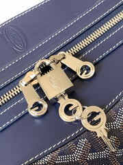 BOWLING 45 BAG IN NAVY BLUE GOYARDINE CANVAS AND CALFSKIN TRIM