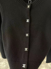 Chanel Black Cashmere Knitted Cardigan