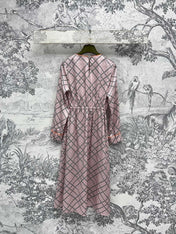 GG Printed Silk Dress Pink Ready To Wear