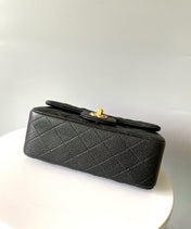 MINI RECTANGLE FLAP BAG 20CM BLACK CAVIAR GOLD HARDWARE