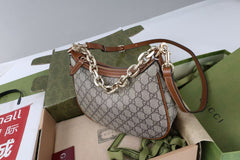 GG SHOULDER BAG 25 IN DARK BEIGE MONOGRAM CANVAS MIX CALFSKIN
