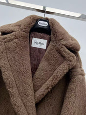 MAX MARA LONG COAT IN BROWN FUR