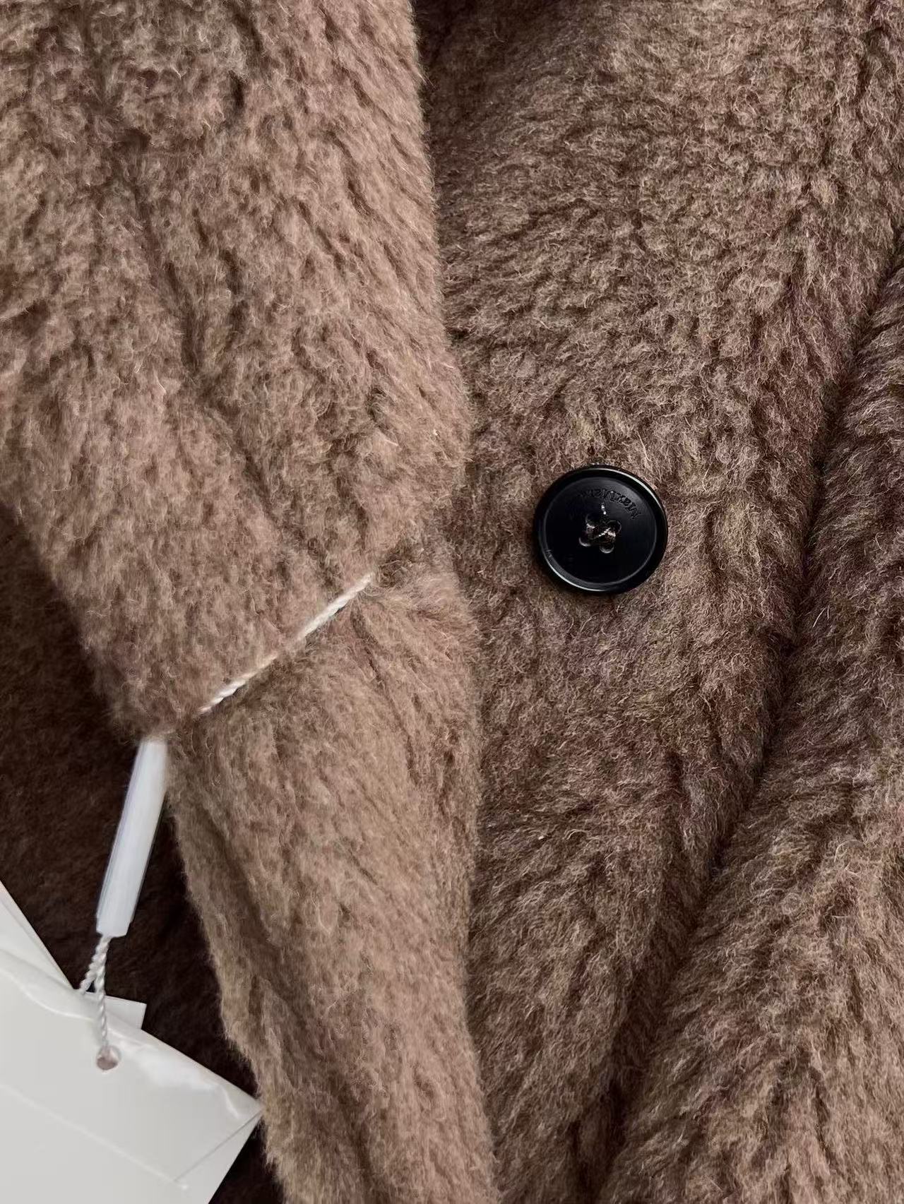 MAX MARA LONG COAT IN BROWN FUR