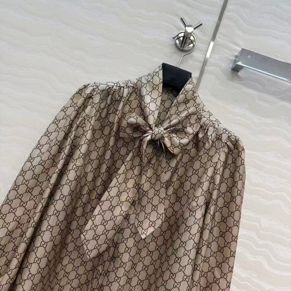 GG SHIRT IN BEIGE MIX BROWN